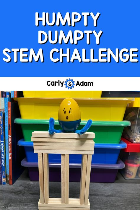 Humpty Dumpty Nursery Rhyme STEM Challenge Humpty Dumpty Stem Activity, Keva Planks Stem Challenges, Preschool Humpty Dumpty Activities, Nursery Rhyme Science Preschool, Nursery Rhyme Stem Activities, Rhyme Activities Preschool, Keva Plank Challenges, Nursery Rhymes Activities Preschool, Humpty Dumpty Stem