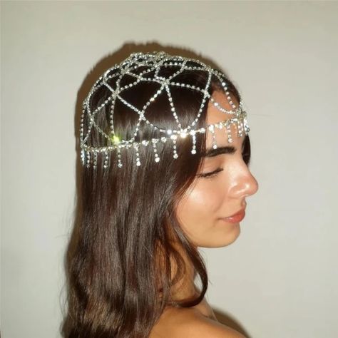 Just found this amazing item on AliExpress. Check it out! $11.38 32％ Off | Bohemia Crystal Tassel Head Chain Flapper Cap Headwear Wedding Accessories For Women Rhinestone Hair Chain Headpiece Jewelry Head Chain Jewelry, Rhinestone Hat, Chain Headpiece, Hair Chain, Festival Girls, Bohemia Crystal, Hair Chains, Headpiece Jewelry, Head Chain