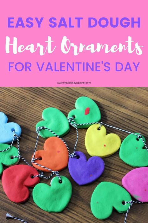 Easy Salt Dough Ornaments, Make Salt Dough, How To Make Salt Dough, Preschool Valentines Activities, Craft Activities For Toddlers, Salt Dough Crafts, Salt Dough Recipe, Dough Ideas, Craft For Toddlers