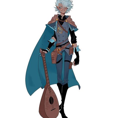 Bard Oc Art, Bard Reference, Demigod Character Design, Bard Poses, Dnd Bard Outfit, Bard Character Art, Cobalt Soul, Dnd Bard, Armor Drawing