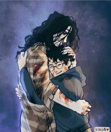 Harry Potter & Sirius Black😭😭💔 Art by Viria Fanart Harry Potter, Harry Potter Sirius, Art Harry Potter, Potter Wallpaper, Harry Potter Poster, Fantastic Beast, Buku Harry Potter, Images Harry Potter, Harry Potter Artwork