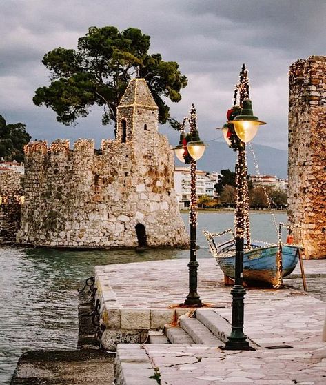 A Greek Life 🇬🇷 on Instagram: "Nafpaktos, Greece 📸 @dimitra_alex_ #nafpaktos #nafpaktos_greece #greek #greece #ellada #beautifuldestinations #christmaslights #christmas #decorations" Greek Christmas Decorations, Nafpaktos Greece, Katerini Greece, Greece Christmas, Christmas In Greece, Greek Christmas, Crete Greece, Santorini Greece, Greek Life