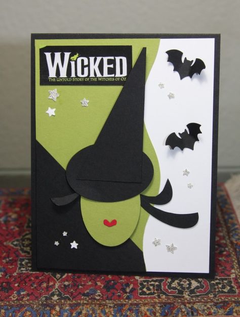 Wicked Crafts, Catalog Ideas, Witch Things, Movie Crafts, Punch Art Cards, Cards Halloween, Halloween Cards Handmade, Handmade Card Making, Halloween Greeting Card