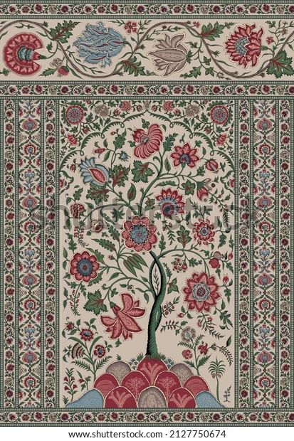 Very Beautiful Design Arch Tree Digital Stock Illustration 2127750674 Arch Tree, Indian Textile Design, Illustration Journal, Mughal Art Paintings, Abstract Painting Techniques, Ajrakh Prints, 3d Art Drawing, Flower Drawing Design, Architecture Design Drawing