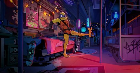 Turtles Forever, 2d Character Animation, Turtle Time, Superhero Stories, Ninja Turtles Funny, Neon Museum, Movie Screenshots, Teenage Mutant Ninja Turtles Art, Tmnt Artwork