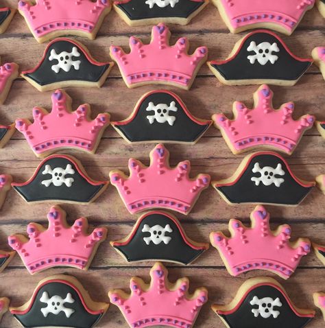 Girls Pirate Birthday Party, Princess And Pirate Party, Pirates And Princess Party, Princess Pirate Party, Princess And Pirates Birthday Party, Pirate Princess, Shared Birthday Parties, Princess Party Food, Homemade Pirate Costumes