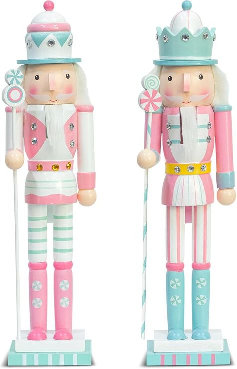 KI Store Christmas Nutcracker Pink 38cm Set of 2 Wooden Nutcracker Soldier Figurine Display Set for Kids Room Baby First Christmas Decor : Amazon.co.uk: Home & Kitchen Nutcracker Pink, Pink Nutcracker, Wooden Nutcracker, Figurine Display, Amazon Black Friday, Baby First Christmas, Girl Elf, Nutcracker Soldier, Alternative Christmas