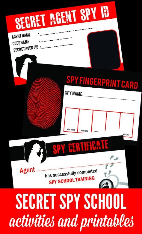 Spy School Activities for Kids! Everything you need to host a spy themed summer camp at home! Great ideas for birthday parties too! School Activities For Kids, Spy Training, Spy School, Secret Agent Party, Spy Birthday Parties, Detective Party, Spy Kit, Detective Theme, School Kids Activities