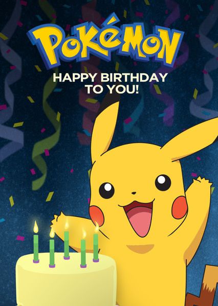 Happy Birthday Pokemon, Pokemon Birthday Card, Birthday Pikachu, Birthday Pokemon, Pokemon Party Decorations, Pokemon Anime Characters, 4de Verjaardag, Pikachu Pikachu, Special Birthday Wishes