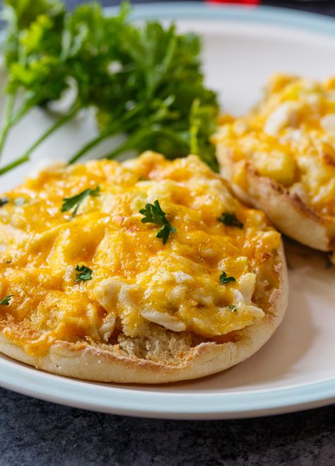 Crab Melts with TABASCO Sauce Crabby Melts, Recipes With Crab, Crab Melt Recipe, Crab Melt Sandwich Recipes, Crab Melts, Crab Melts English Muffins Old English Cheese, Imitatation Crab Recipe Ideas, Crab Melt Sandwich, Crabmeat Recipes