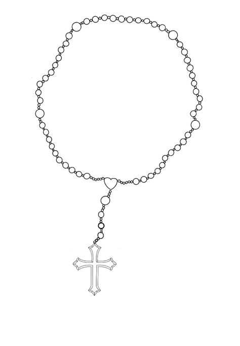 Rosary Outline, Rosary Bead Tattoo, Rosary Tattoo, Necklace Tattoo, Tattoo Outline, Rosary Beads, Tiny Tattoos, Rosary, Tatting