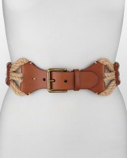 D0GQY Ralph Lauren Leather With Woven-Jute Belt, Tan/Natural Harness Fashion, Latest Sunglasses, Tan Leather Belt, Ralph Lauren Leather, Beautiful Belts, Lv Belt, Fashion Belts, Natural Tan, Handbags Michael Kors