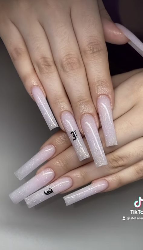 Cinderella Nails, Long Square Nails, Tapered Square Nails, Long Acrylic Nail Designs, Cute Simple Nails, Glow Nails, Long Acrylic Nails Coffin, Acrylic Nails Coffin Pink, Long Square Acrylic Nails