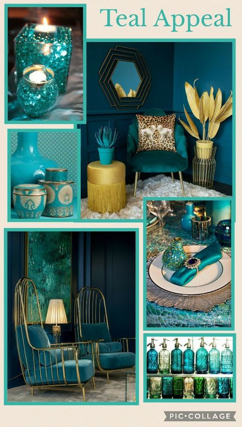 Navy Teal Gold Bedroom, Teal And Gold Rugs, Peacock Green Room Ideas, Teal And Gold Interior Design, Teal Green Living Room Decor, Teal Gold Living Room Ideas, Peacock Colored Living Room, Peacock Colors Living Room, Lauren Bern Interiors