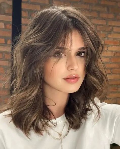 17 Boho Haircut Ideas 2024 - Long, Medium, Short, Wavy, Curly, and More Hair Cut Ideas For Wavy Hair Girl, Short Layered Haircuts For Thick Hair Round Faces Shoulder Length, Short Haircut For Wavy Hair, Haircut For Frizzy Hair, Wavy Haircut Ideas, Short Wavy Haircut, Boho Haircut, Short Haircuts For Wavy Hair, Fringe Wigs