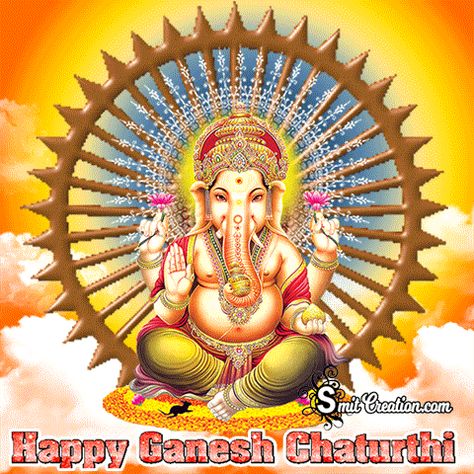 Ganesh Chaturthi Gif, Ganpati Picture, Good Morning Krishna, Morning Tuesday, Shiv Parvati, Ram Image, Ganpati Ji, God Sticker, Happy Ganesh Chaturthi Images