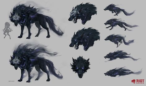 Arte Doodle, Dark Creatures, Fantasy Wolf, Creatures Art, Mythical Animal, Canine Art, Cute Fantasy Creatures, Fantasy Beasts, Creature Drawings