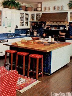 1980s Interior Design | ... Blue Country Kitchen - 1980s Interior Design Trends - House Beautiful Blue Country Kitchen, 1980s Interior Design, 1980s House, 1980s Kitchen, 1980s Interior, 1980s Decor, 80s Interior Design, Blue Interior Design, 80s Interior