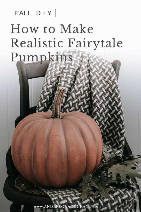 This easy tutorial shows how to use craft paint to update your dated or thrifted faux pumpkins giving them the look of sought-after fairytale pumpkins in a muted orange shade. A stylish fall DIY project you must try this season! Faux Pumpkin Makeover, Painting Faux Pumpkins Ideas, Fairytale Pumpkins, Vintage Fall Decor, Charm Party, Painting Pumpkins, Hosting Ideas, Muted Orange, Decorating Crafts