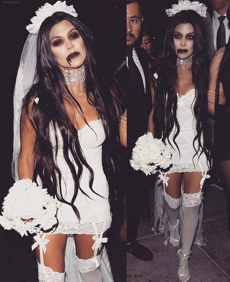 Terrifying Halloween Costumes, Dead Bride Costume, Halloween Bride Costumes, Goth Bride, Terrifying Halloween, Cute Couples Costumes, Dead Bride, Halloween Bride, Ghost Bride