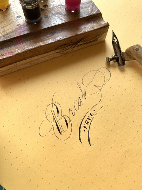 Dip Pen Calligraphy, Flourish Calligraphy, Calligraphy Ideas, Pen Calligraphy, Copperplate Calligraphy, Dip Pen, Fountain Pens, Bottle Crafts, Fountain Pen