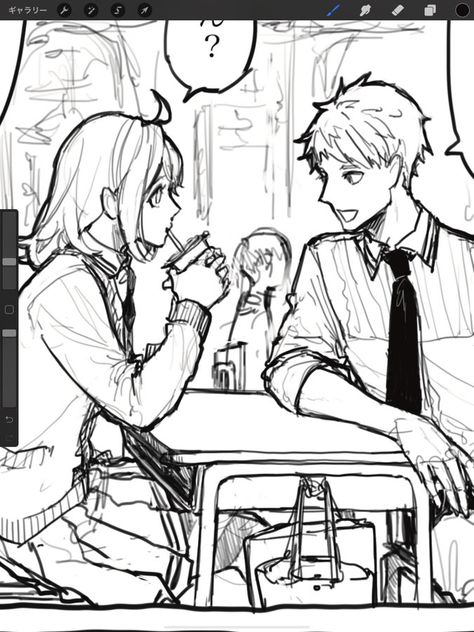 Sitting Down Eating Poses Drawing, Manga Talking Pose, Two People Sitting Across From Each Other, Driver Reference Drawing, People Sitting In Cafe Reference Drawing, Character Thinking Pose, School Poses Drawing, Two People Studying Reference, Leaning On Desk Pose Reference