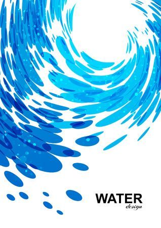 Illustration of abstract wave background, bright template, blue water on white vector art, clipart and stock vectors. Image 97220824. Wave Background, Background Bright, Water Illustration, Water Patterns, Waves Background, Abstract Waves, Water Art, Water Design, E Card