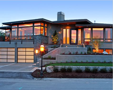 27 Split Level Exterior Remodel Ideas For Chicago Split Level Exterior, Infinity Homes, Contemporary Exterior, Exterior Remodel, Luxury Contemporary, Up House, Reno Ideas, Level Homes, Contemporary House Design