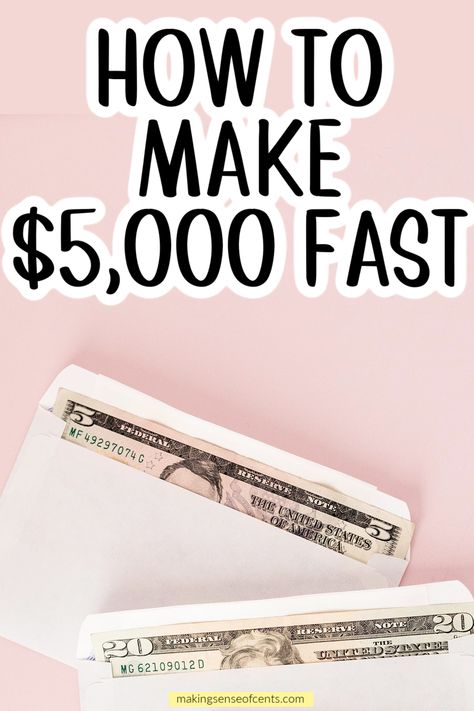 How To Make $5000 Fast - 24 Ways To Make $5,000 Now. Want to learn how to make $5,000 fast? Here are 24 ways to make $5K fast from home, online, or as a side hustle. How To Make 5000 A Month, How To Make 1000 A Week, How To Make 1000 Fast, How To Make 5000 Dollars Fast, How To Save Money Fast, Make Cash Fast, Household Budget, Save Money Fast, Money Challenge