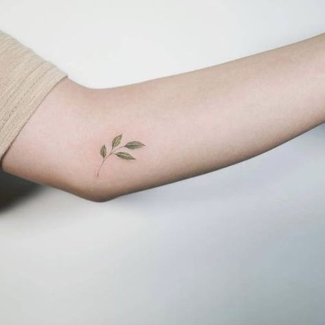 Mint Leaf Tattoo, Sage Leaf Tattoo, Tiny Leaf Tattoo, Mint Tattoo, Unique Wrist Tattoos, Leaf Tattoo, Wrist Tattoos, Color Tattoo, Maple Leaf Tattoo