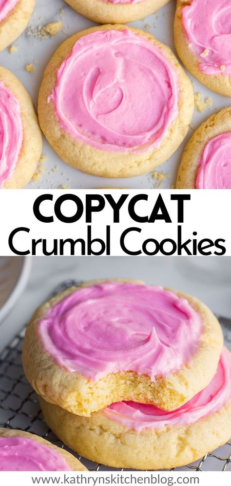 copycat crumbl cookies Taste Of Home Frosted Sugar Cookies, Copycat Crumbl Cookies, Copycat Crumbl Cookie, Crumbl Cookie Recipe, Almond Frosting, Crumble Cookies, Crumbl Cookies, Sugar Cookie Recipe, Sugar Cookie Frosting