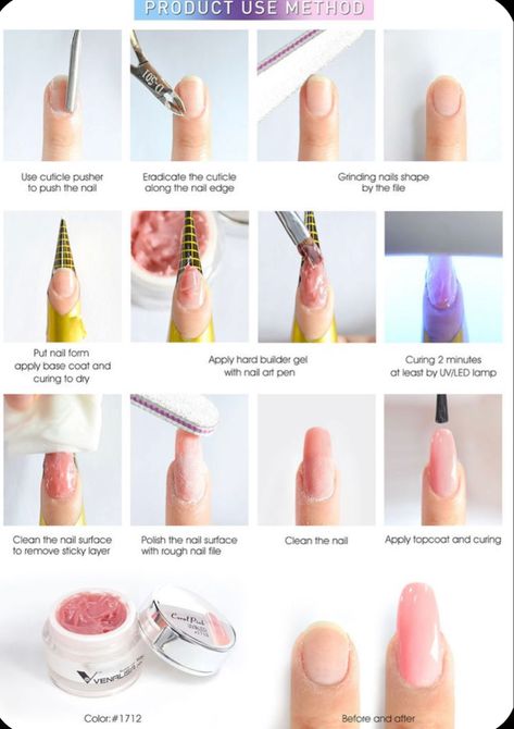 Apply Fake Nails, Gel Nail Tutorial, Business Nails, Acrylic Nails At Home, Hard Gel Nails, Builder Gel Nails, Nail Techniques, Diy Acrylic Nails, Gel Nail Extensions