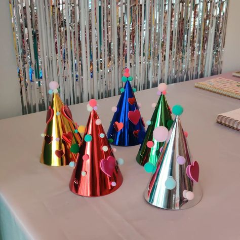 Sometimes people come in and ask me if they can buy the party hats that people made during the *Birthday in July* *party hat decoration station* 🥳🥳 So I made some birthday hats for yall. 🥳🥳 The price is: pay what you think I should sell them for *or* pay what you will. The silver one is the one I made for me for *Birthday in July*!! I might sell it to you lmao 🤣 Birthday Hats, Sometimes People, Hat Decoration, Birthday Hat, July Party, Party Hat, Party Hats, What You Think, You Think