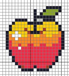 apple cross stitch:04 Cross Stitch Apple Pattern, Apple Cross Stitch Pattern, Pixel Art Fruit, Apple Cross Stitch, Fall Cross Stitch, Easy Pixel Art, Pixel Art Templates, Motifs Perler, Pixel Crochet