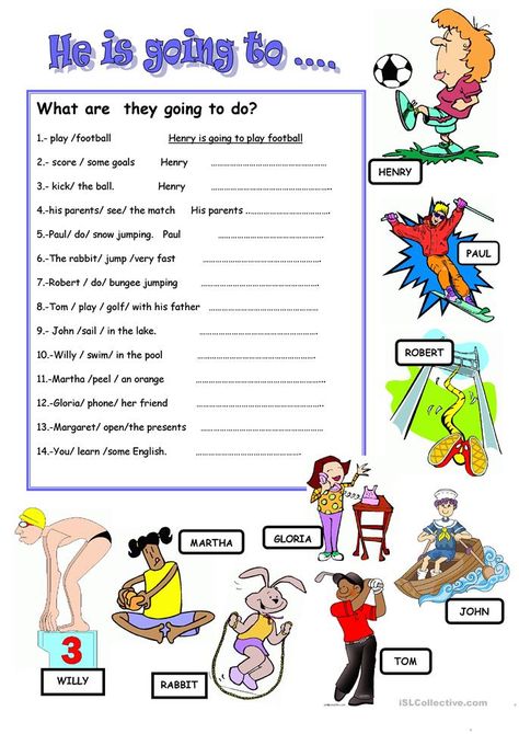 BE GOING TO - English ESL Worksheets for distance learning and physical classrooms Vocabulary Ideas, English Grammar Exercises, Future Tense, Work Sheet, Grammar Exercises, English Worksheet, Learning English For Kids, Grammar Book, Grammar Practice