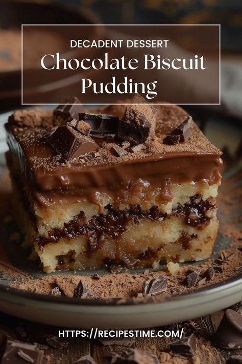 "Chocolate Biscuit Pudding is a decadent dessert that layers crunchy biscuits with rich, creamy chocolate pudding. 🍫🍪✨ This no-bake treat is perfect for satisfying sweet cravings and is a favorite for parties and family gatherings. Each bite offers a delightful combination of textures and flavors, making Chocolate Biscuit Pudding an irresistible indulgence. Enjoy the luscious taste and simplicity of this classic dessert! 🍮❤️ #ChocolateBiscuitPudding #DecadentDesserts #SweetTreats" Chocolate Biscuit Pudding, Crunchy Biscuits, Biscuit Pudding, Making Chocolate, Sweet Cravings, Creamy Chocolate, Classic Desserts, Chocolate Pudding, No Bake Treats