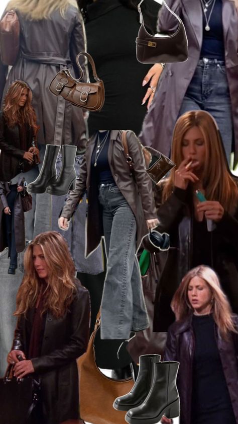 Leather Trench Coat Outfit, Brown Leather Trench Coat, Trench Coat Outfit, Coat Outfit, Leather Trench, Rachel Green, Leather Trench Coat, Coat Outfits, Green Leather