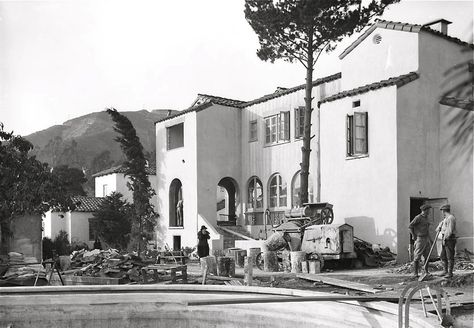 The Garden of Allah Hotel under construction, 1926 Old Hollywood Homes, Garden Of Allah, Ca History, Sunset Boulevard, City Photos, Sunset Strip, Hooray For Hollywood, The Golden Years, Vintage Los Angeles