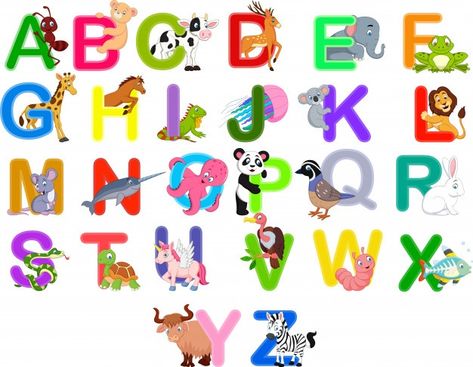 Illustration Of Animals, Zebra Cartoon, F Alphabet, V Alphabet, P Alphabet, J Alphabet, H Alphabet, Animals Alphabet, Deer Cartoon