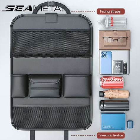 SEAMETAL Car Backseat Organizer With Foldable Tablet Tray PU Leather Car Storage Organizer Seat Back Seat Back Organizer, Womens Clothing Store, Backseat Organizer, Car Storage Bag, Car Storage Box, Backseat Car Organizer, Leather Car Seats, Foldable Table, Console Organization