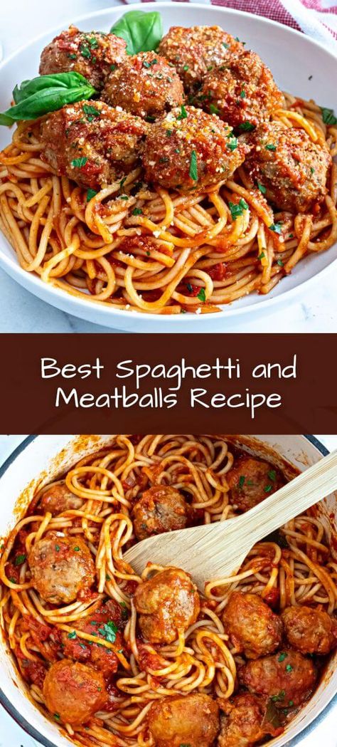 Best Spaghetti And Meatballs, Spaghetti And Meatballs Recipe, Spicy Italian Sausage, Sausage Meatballs, Best Spaghetti, Meatball Pasta, Sausage Spaghetti, Easy Spaghetti, Tasty Meatballs