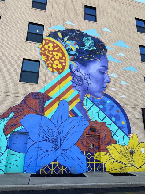 People Mural Art, Murals Of People, Urban Mural Art, Abstract Mural Wall Street Art, Abc Mural, Street Mural Art, Murals Aesthetic, People Mural, Portrait Mural