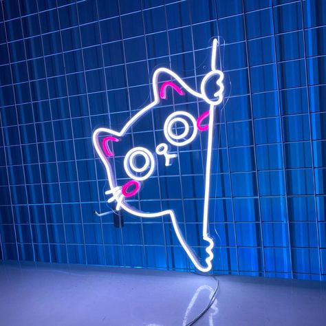 Cat Led Sign, Cat Led Light, Cat Neon Sign, Cat Neon Light, Pet Room Wall Art Decor, Animal Neon Light, Nursery Neon Sign, Gift for Children Let us light up your life with quality LED neon signs for home, business, weddings, events, & more. Take a business logo, song lyrics, a kid's name, or even the shape of your dog, & neon-ify it! We are helping make art accessible with easy-to-design, stylish neon lights. Get creative and design your own neon sign. Your name, motto you live by, your business Nursery Neon Sign, Cat Neon Sign, Light Nursery, Pet Room, Neon Cat, Cat Lead, Neon Sign Art, Cute Easy Doodles, Salon Signs