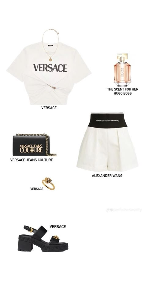 Outfits inspiration Versace Outfit Women Casual, Versace Outfit Women, Ivy Fashion, Model Off Duty Outfits, School Dr, Outfit School, Trendy Prom Dresses, Chic Summer Outfits, Outfit Layout