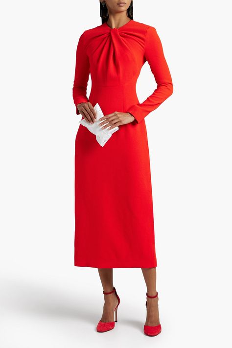 Crepe Dress Classy, Dresses 15, Roland Mouret Dress, Victoria Beckham Outfits, Designer Midi Dresses, Emilia Wickstead, Beach Wear Outfits, Ink Clothes, Dress For Woman