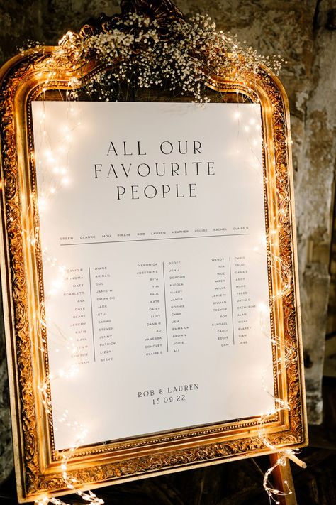 Fairy Light Table Plan Stylish Yorkshire Barn Wedding Hayley Baxter Photography #wedding #tableplan Wedding Decorations Fairy Lights, Wedding Table Decorations Fairy Lights, Backyard Wedding Fairy Lights, Fairy Lights Wedding Decor, Fairy Lights Table, Barn Wedding Reception Decorations, Fairy Light Wedding, Wedding Fairy Lights, Wedding Table Seating Plan