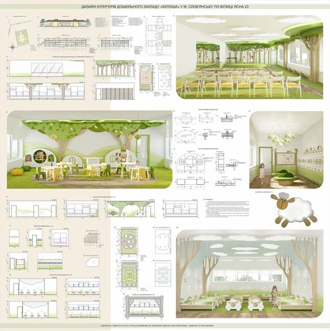 Kindergarten Interior Design, Kindergarten Interior, Daycare Design, Kids Cafe, Kindergarten Design, Preschool Classroom Decor, Interior Design Presentation, Interior Designer Logo, Architecture Design Drawing