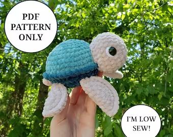 HappyTurtleCrochet - Etsy Canada Turtle Crochet Pattern, Turtle Crochet, Turtle Plush, Tiny Turtle, Turtle Pattern, Crochet Motifs, Cuddly Toy, No Sew, Pop It