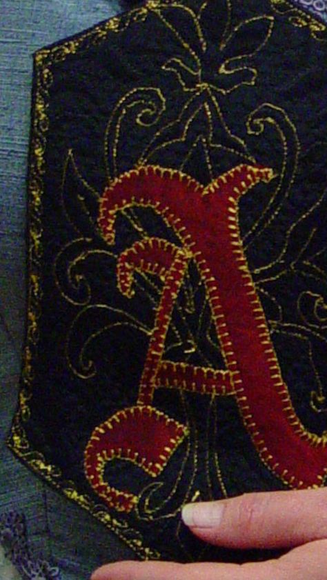 Embroidered scarlet letter Scarlet Letter, The Scarlet Letter, Nathaniel Hawthorne, American Literature, Letter Art, 로고 디자인, Costume Design, Scarlet, New England