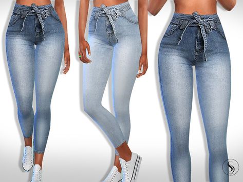 Sims4 Collection, Sims 4 Cc Jeans, Sims Pants, Cc Jeans, Sims 4 Cc Clothes, Sims 4 Cc Hair, Sims 4 Traits, Jeans Female, Ripped Jeggings